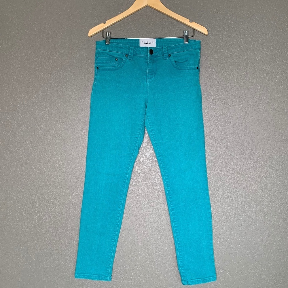 Sanctuary Surplus Teal Skinny Denim Jeans Size 28